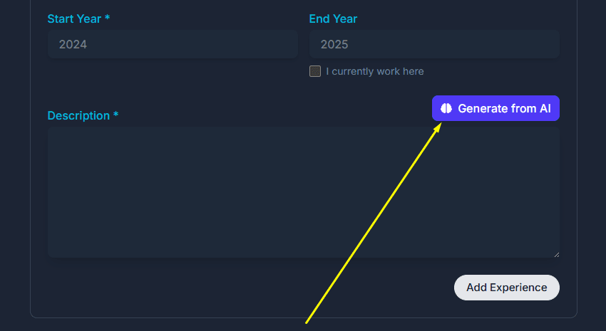 Experience Descriptions using AI