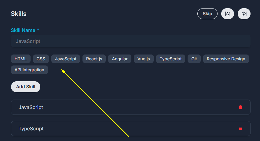 Skill Suggestions using AI