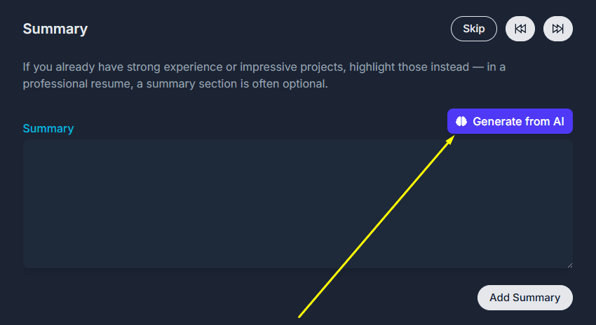 Summary Generation using AI